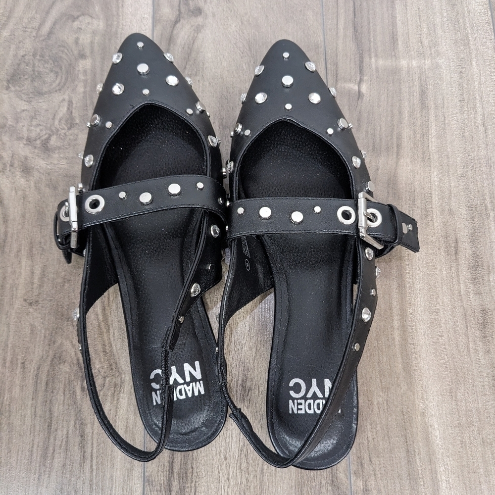 Madden NYC Black Sling Back Shoes Size 8